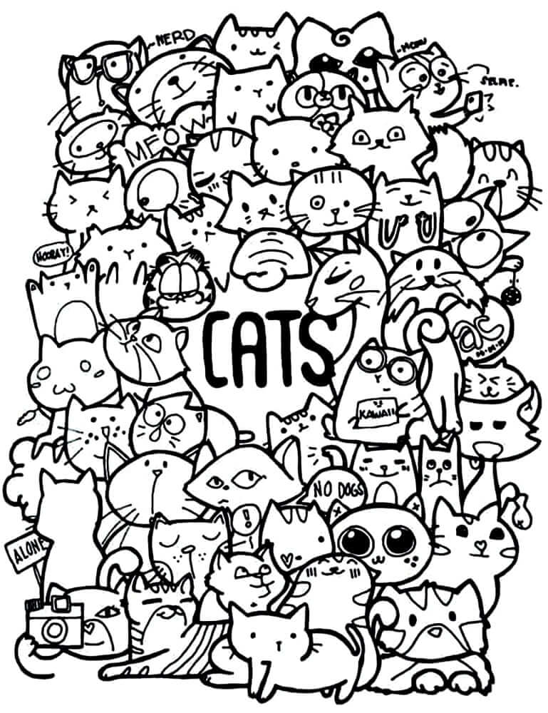 Desenhos de Estética Para Gatos para colorir
