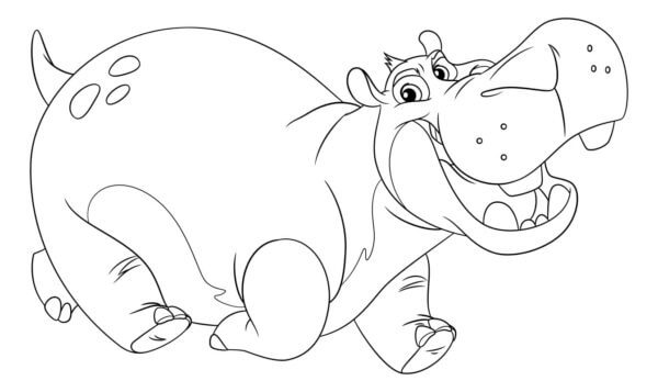 Desenhos de Feliz e Alegre Hipopótamo Beshti para colorir