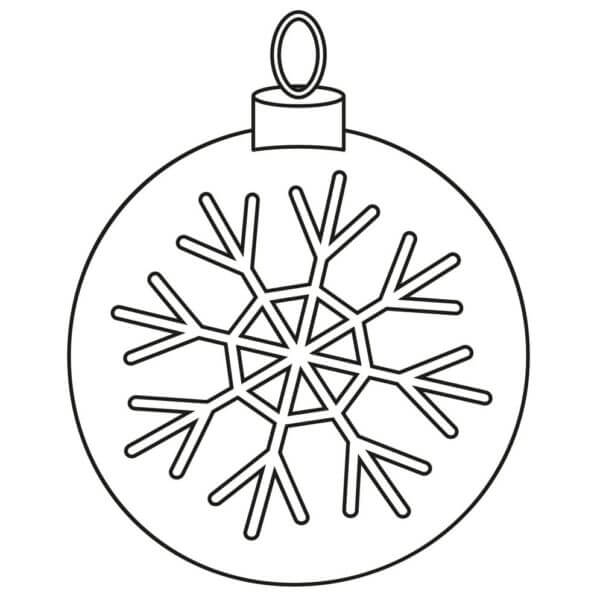 Desenhos de Floco De Neve Brilhante Na Bola De Natal para colorir