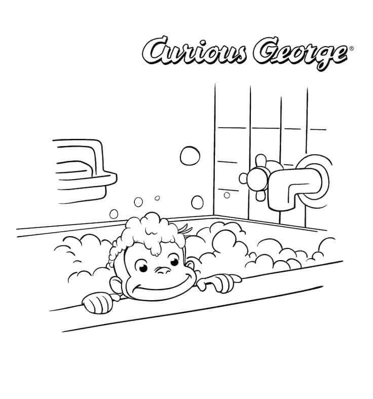 Desenhos de George Adora Tomar Banho Quente para colorir