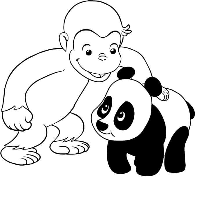 George Encontrou Um Pequeno Panda para colorir