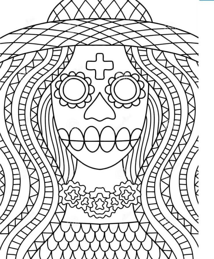 Desenhos de Imagem Aterrorizante Para O Dia Dos Mortos para colorir