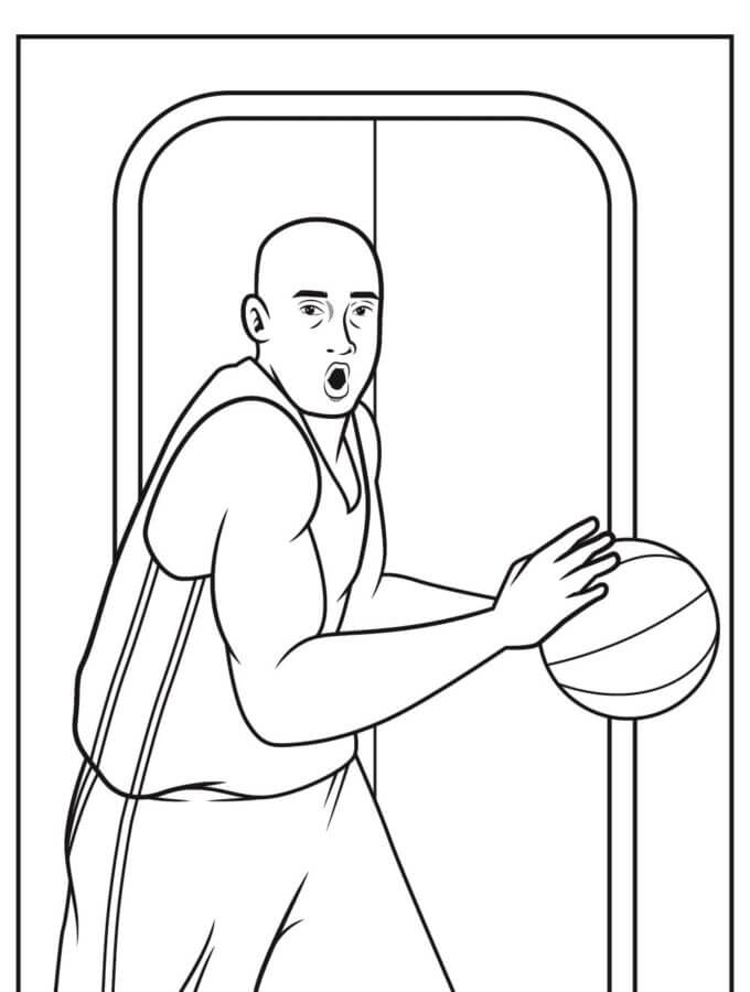 Jogador Da NBA Correndo Com A Bola para colorir