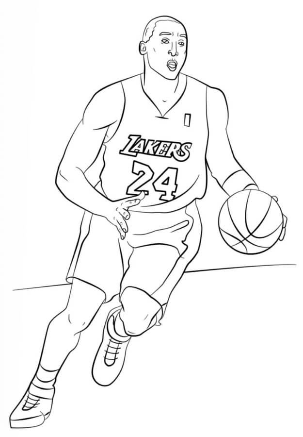 Jogador Da NBA, Kobe Bryant para colorir