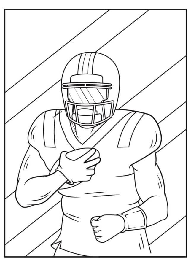 Desenhos de Jogador Da NFL Segurando A Bola para colorir