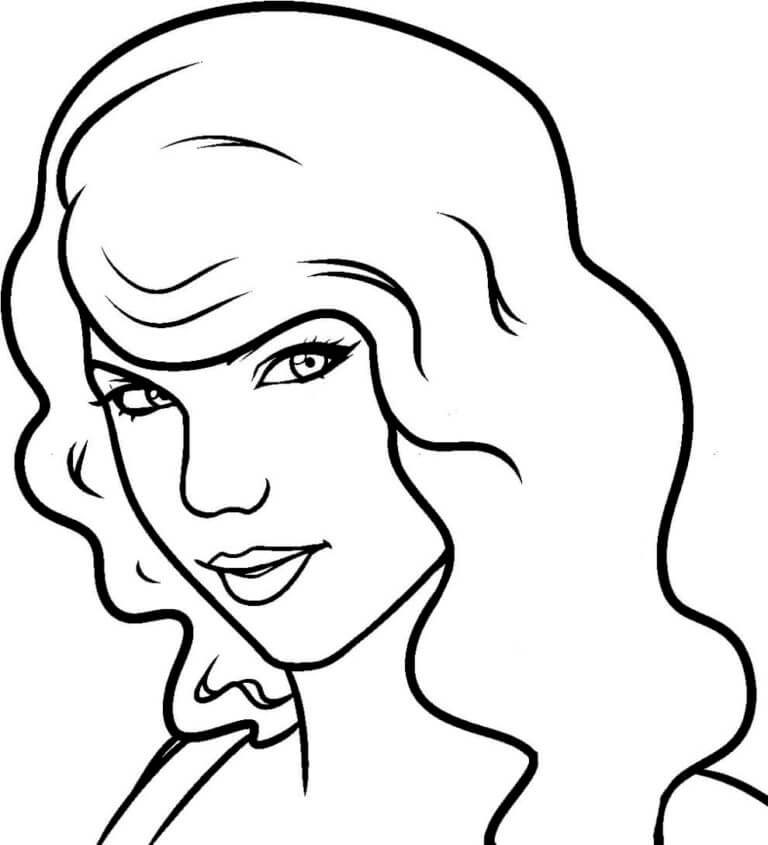 Desenhos de Linda Cabeça De Taylor Swift para colorir