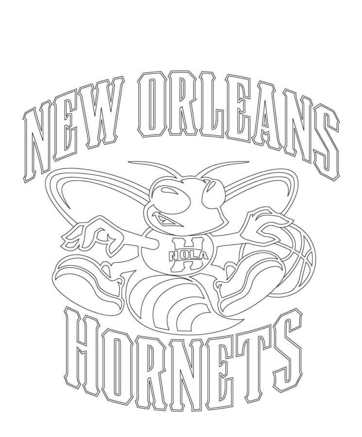 Desenhos de Logotipo Do NBA Hornets para colorir