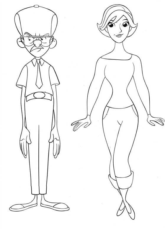 Desenhos de Maggie e o Sr. Bloomsberry para colorir