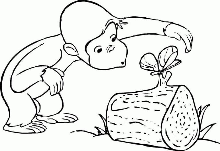 Desenhos de O Curioso George Com Borboleta para colorir