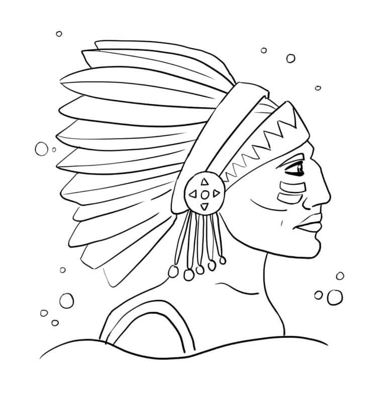 Desenhos de Perfil De Um índio Em Cucaracha para colorir