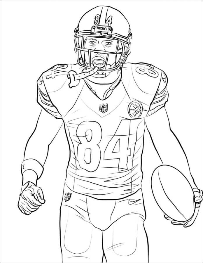 Poderoso Jogador Da NFL Número 84 para colorir