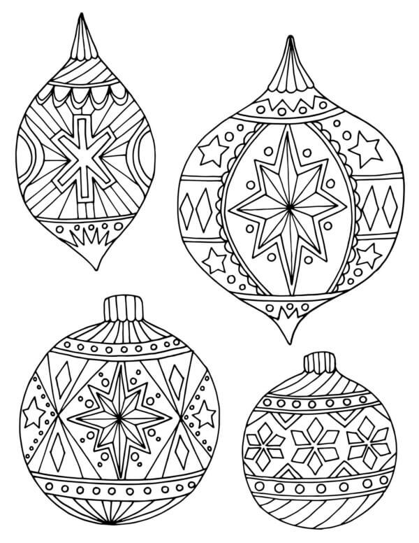 Quatro Bolas De Mandala para colorir