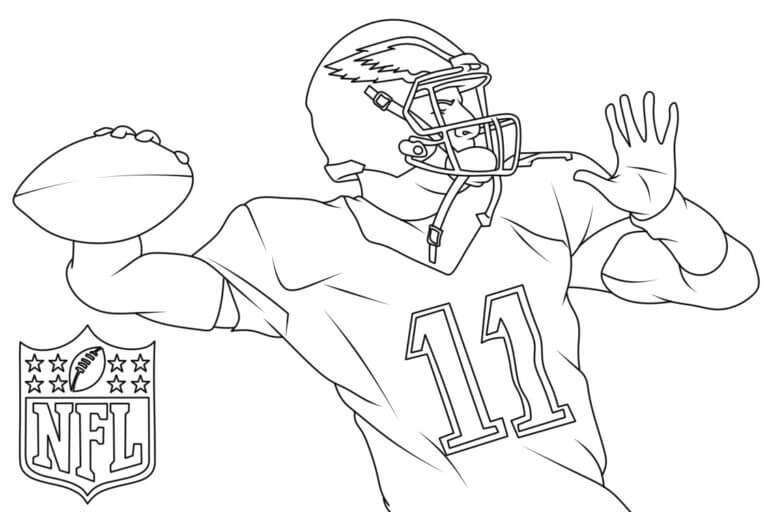 Retrato Do Jogador Da NFL para colorir