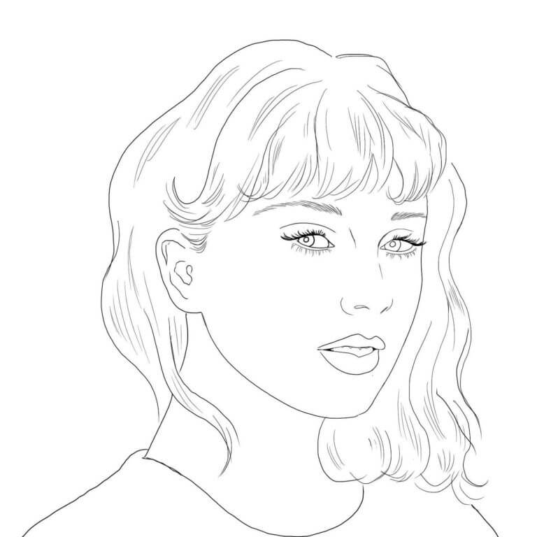 Desenhos de Rosto De Taylor Swift para colorir