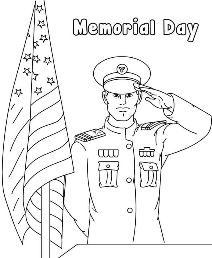 Soldado Legal No Day Do Memorial para colorir