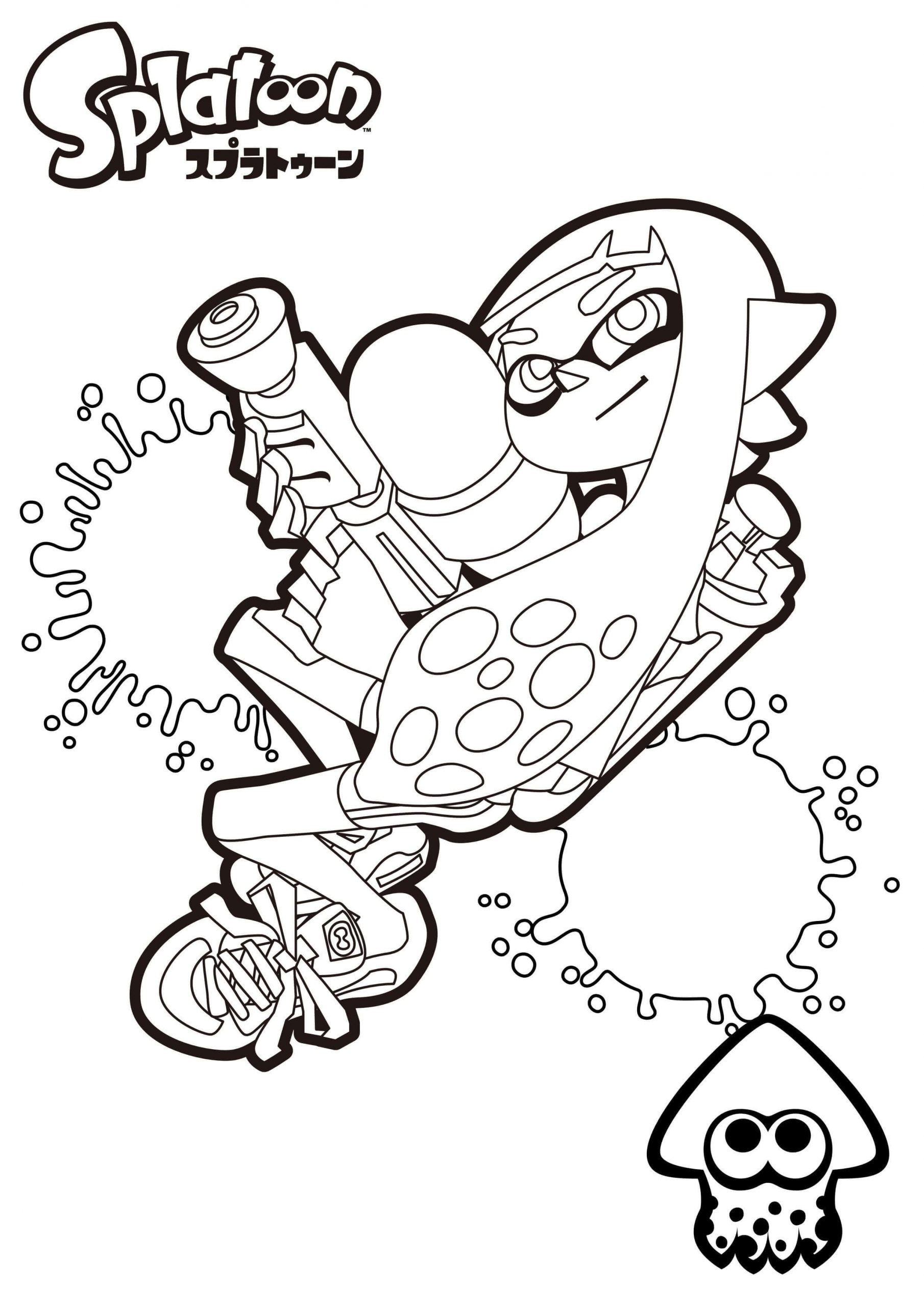 Desenhos de Splatoon Personagem Sorridente para colorir