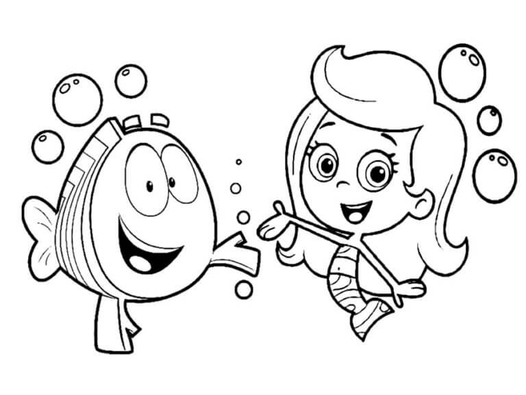 Desenhos de Sr. Garoupa E A Garota Guppy para colorir