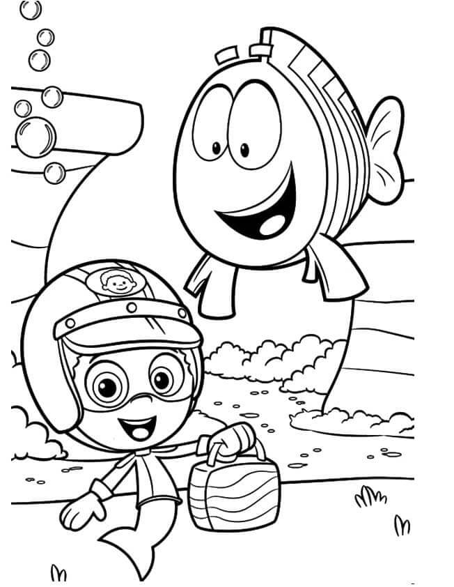 Desenhos de Sr. Garoupa E O Guppy Racer para colorir