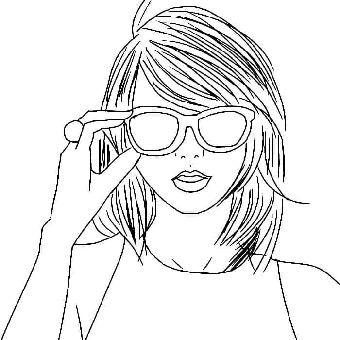 Desenhos de Taylor Swift Com Óculos para colorir