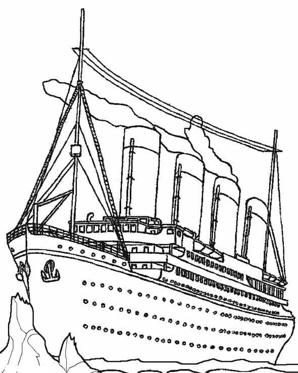 Titanic e Iceberg para colorir