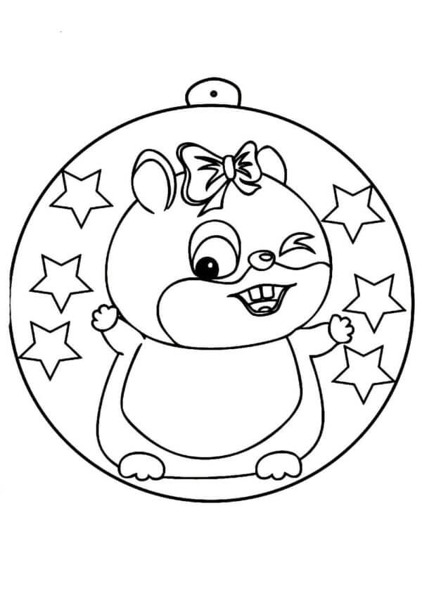 Desenhos de Um Hamster Olha Para Fora De Uma Bola De Vidro para colorir