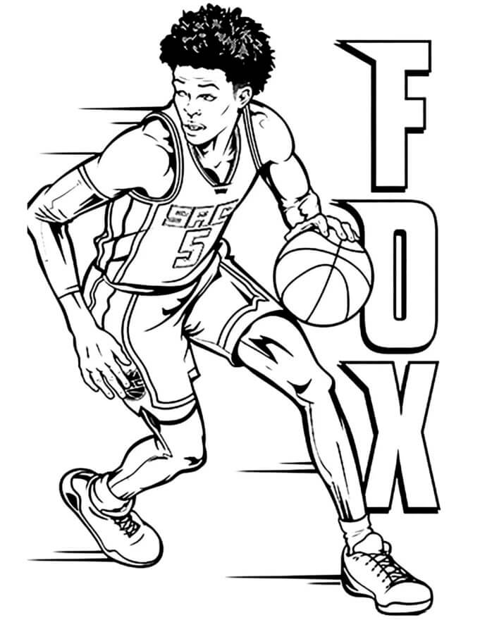 Desenhos de Um Jogador Da NBA Está Prestes A Lançar Um Passe para colorir