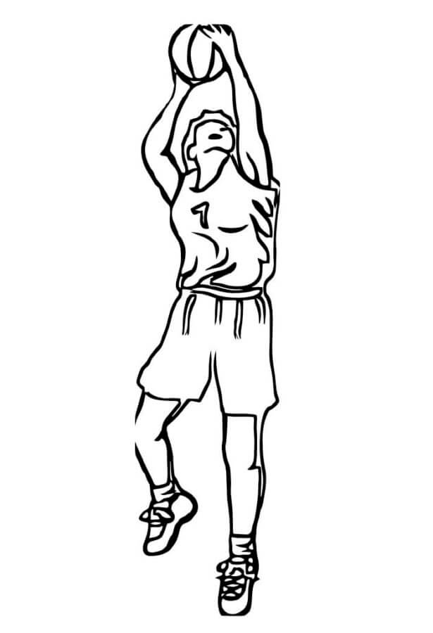 Desenhos de Um Jogador Da NBA Está Prestes A Lançar Uma Bola para colorir