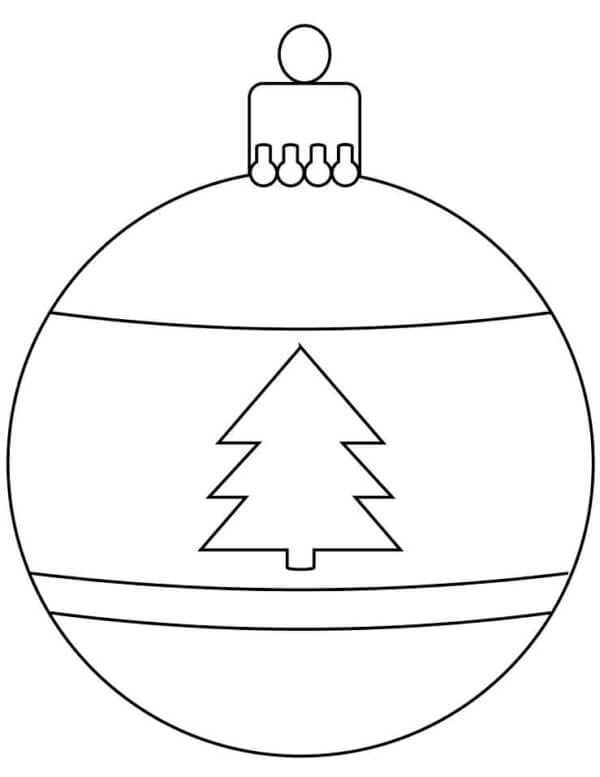 Uma Simples Bola De Natal para colorir