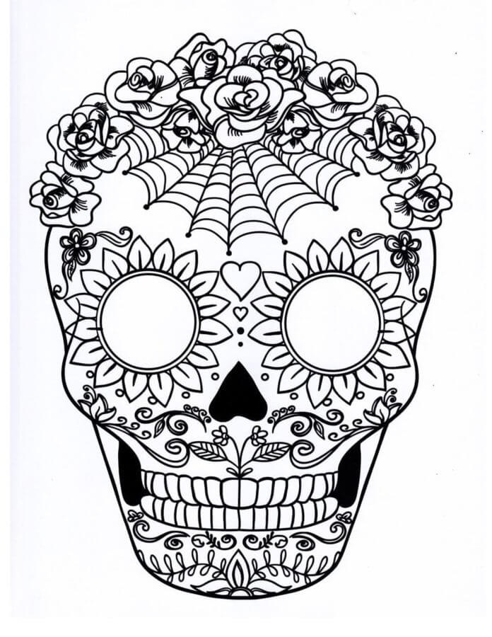 Desenhos de Web Na Cabeça Do Crânio para colorir