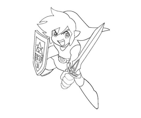 Desenhos de A Espada Do Mestre É Uma espada Lendária Que Link Usa Em Suas Aventuras para colorir