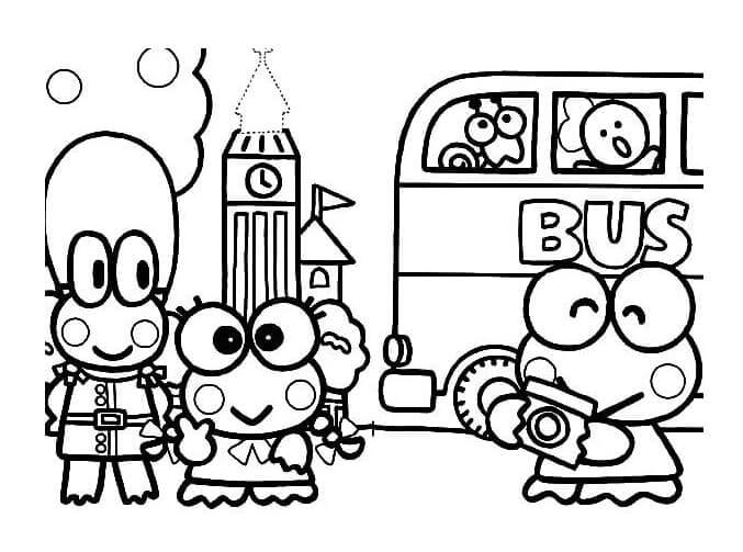 Desenhos de Amigos Viajando De ônibus Turístico para colorir