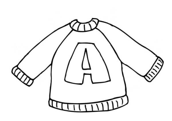 Desenhos de Casaco Infantil Com a Letra “A” para colorir