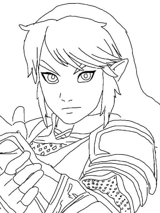 Herói Escolhido Para Resgatar a Princesa Zelda para colorir