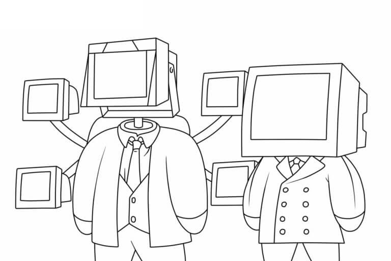 Homem Da TV Titan e Homem Da TV para colorir
