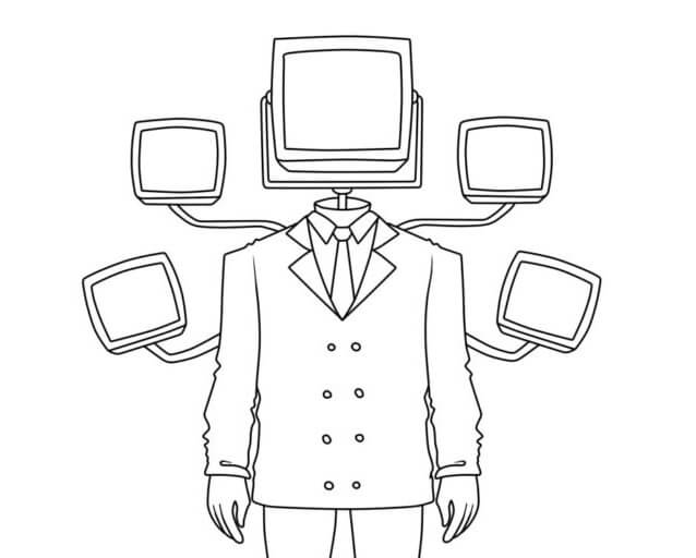 Homem Titã Da TV para colorir