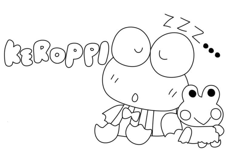 Desenhos de Keroppi Dormindo para colorir