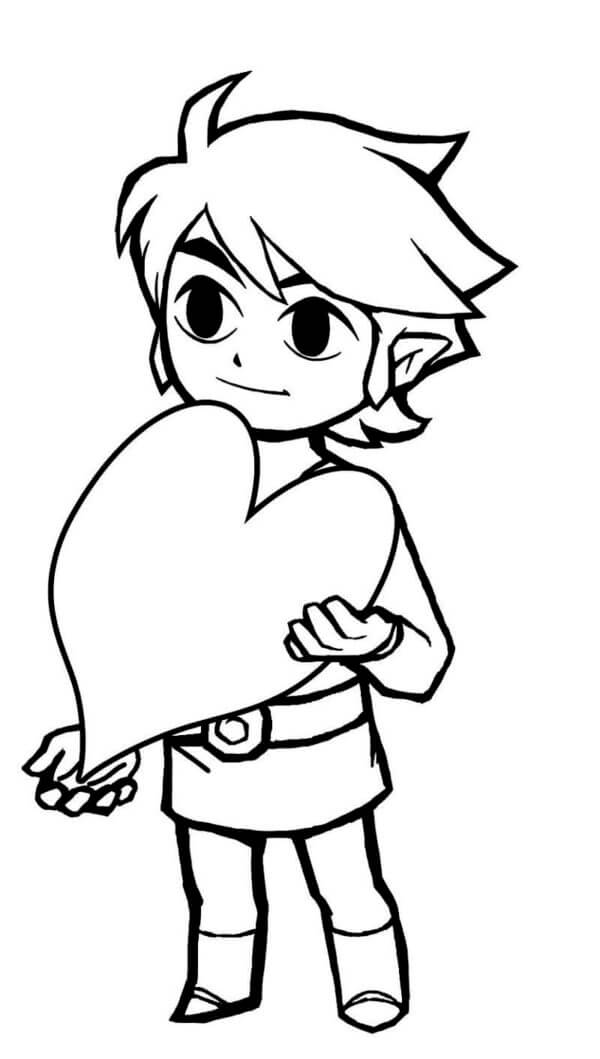 Desenhos de Link Com Coração para colorir