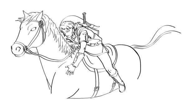 Desenhos de Link Para Passeios a Cavalo para colorir