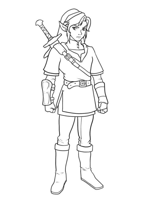 Desenhos de Link Tem Habilidades De Combate Corpo a Corpo para colorir