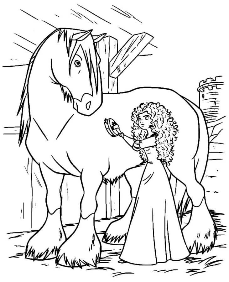 Desenhos de Mérida Com Cavalo para colorir