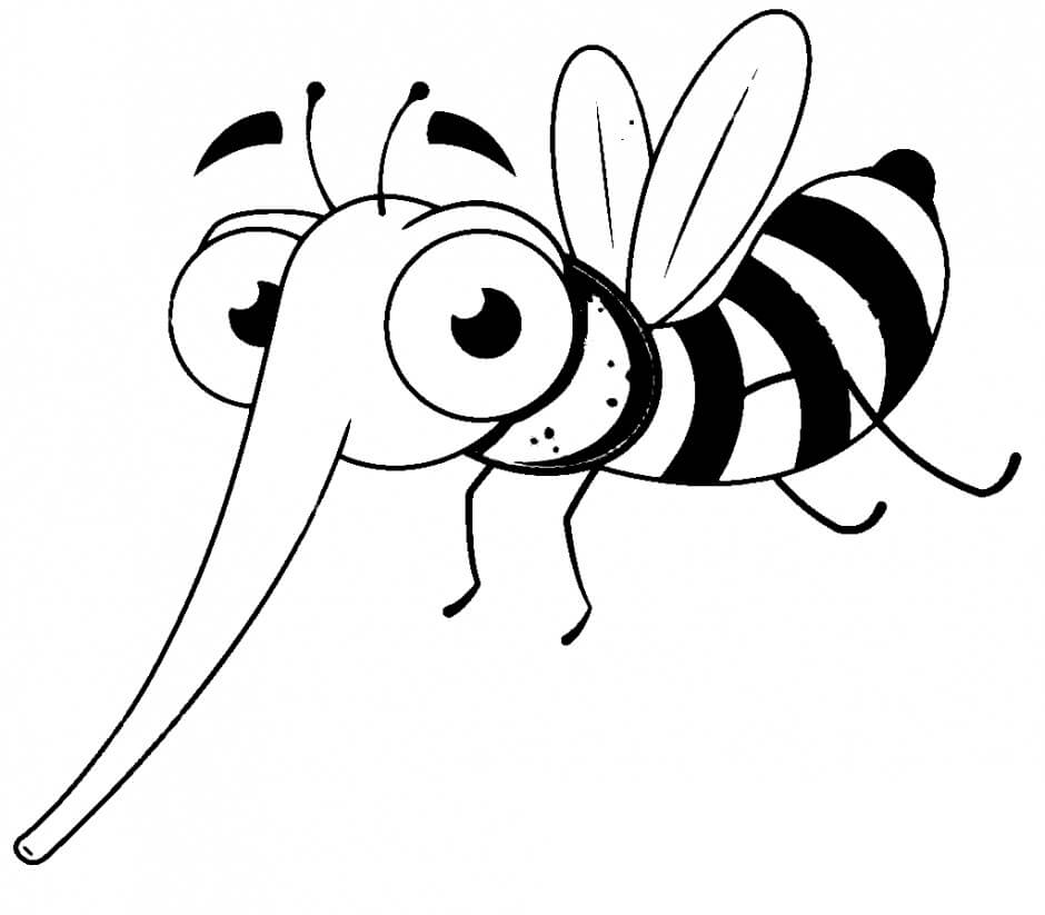 Mosquito De Desenho Animado Voando para colorir