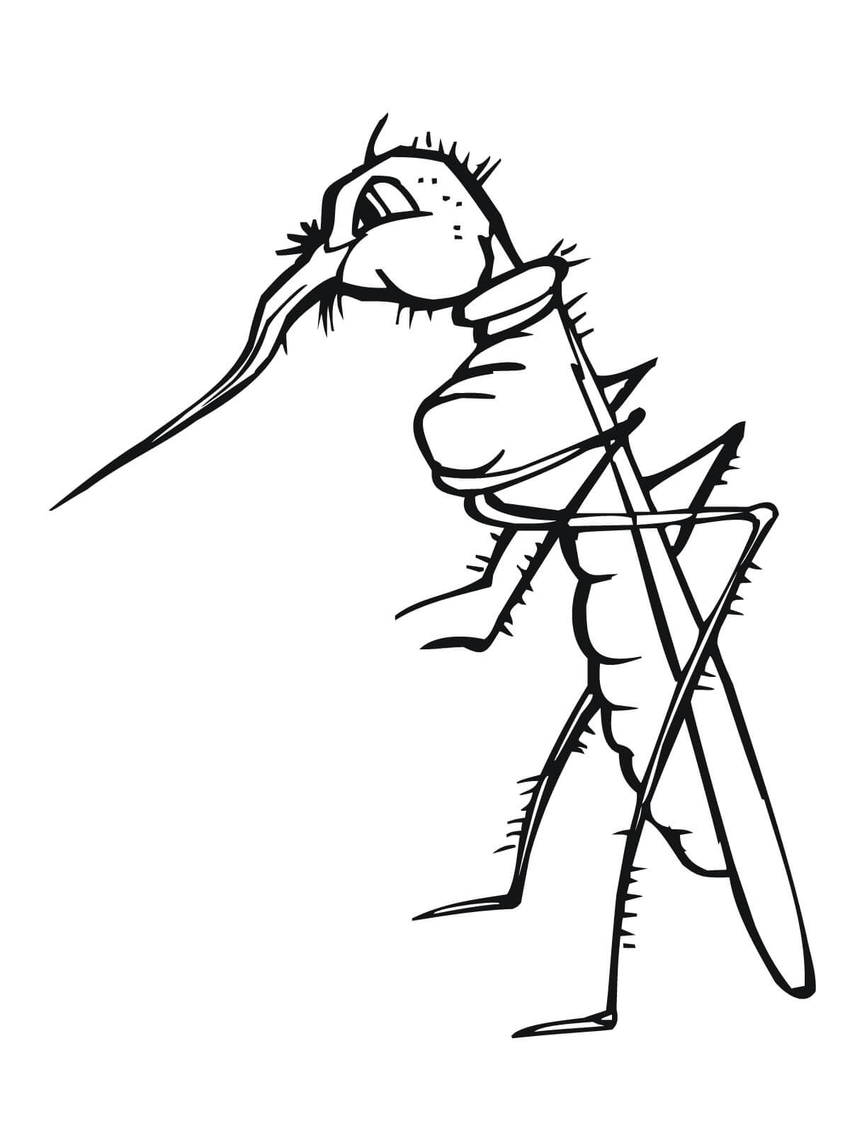 Desenhos de Mosquito Em Pé para colorir