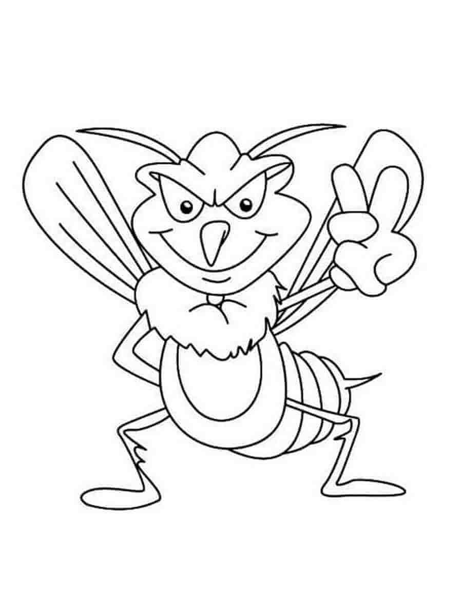 Desenhos de Mosquito Engraçado Dos Desenhos Animados para colorir