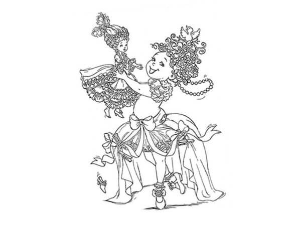 Desenhos de Princesa Nancy Com Sua Boneca Favorita para colorir