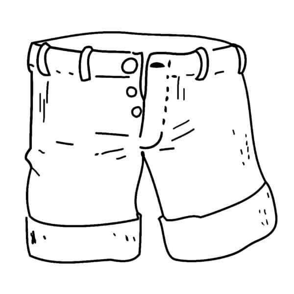 Desenhos de Shorts Jeans para colorir