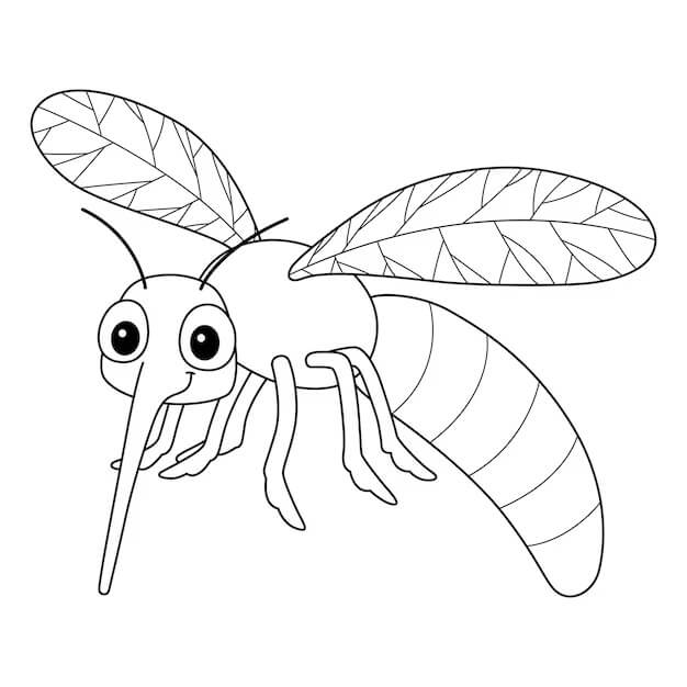 Desenhos de Sorri Mosquito Voando para colorir