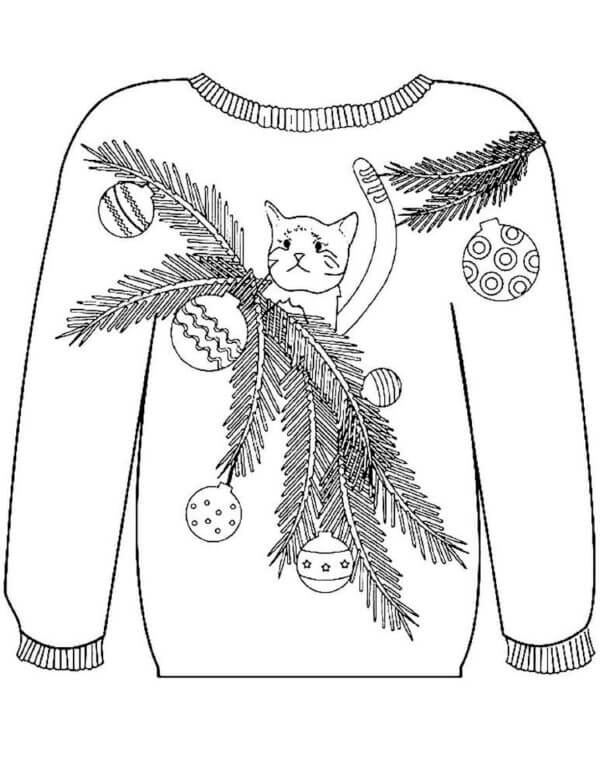 Suéter De Lã De Ano Novo para colorir