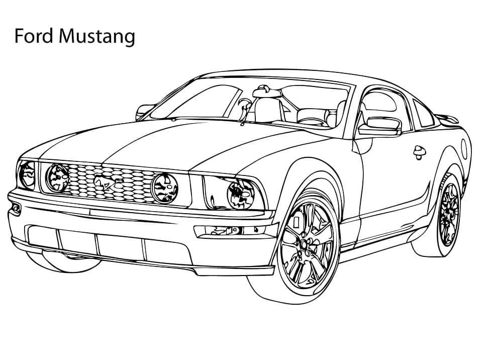 Supercarro Ford Mustang para colorir