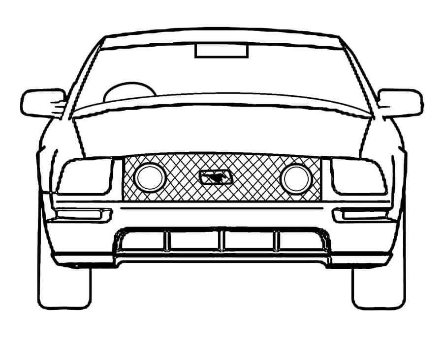 Desenhos de Vista Frontal Do Mustang para colorir