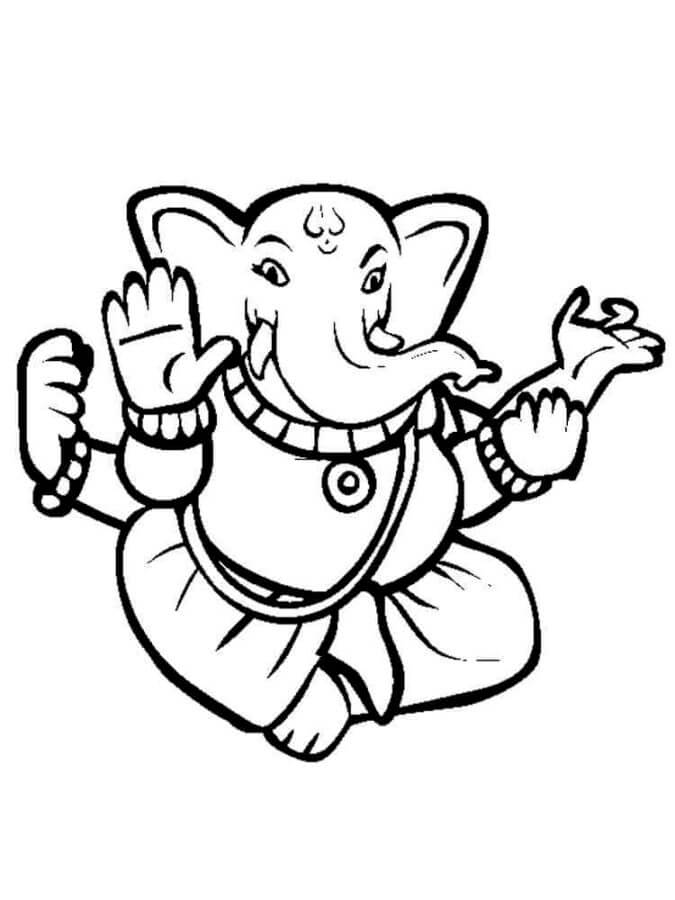 Gud Ganesha para colorir